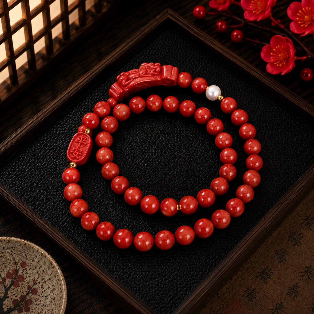 Fated Hearts Cinnabar bracelet