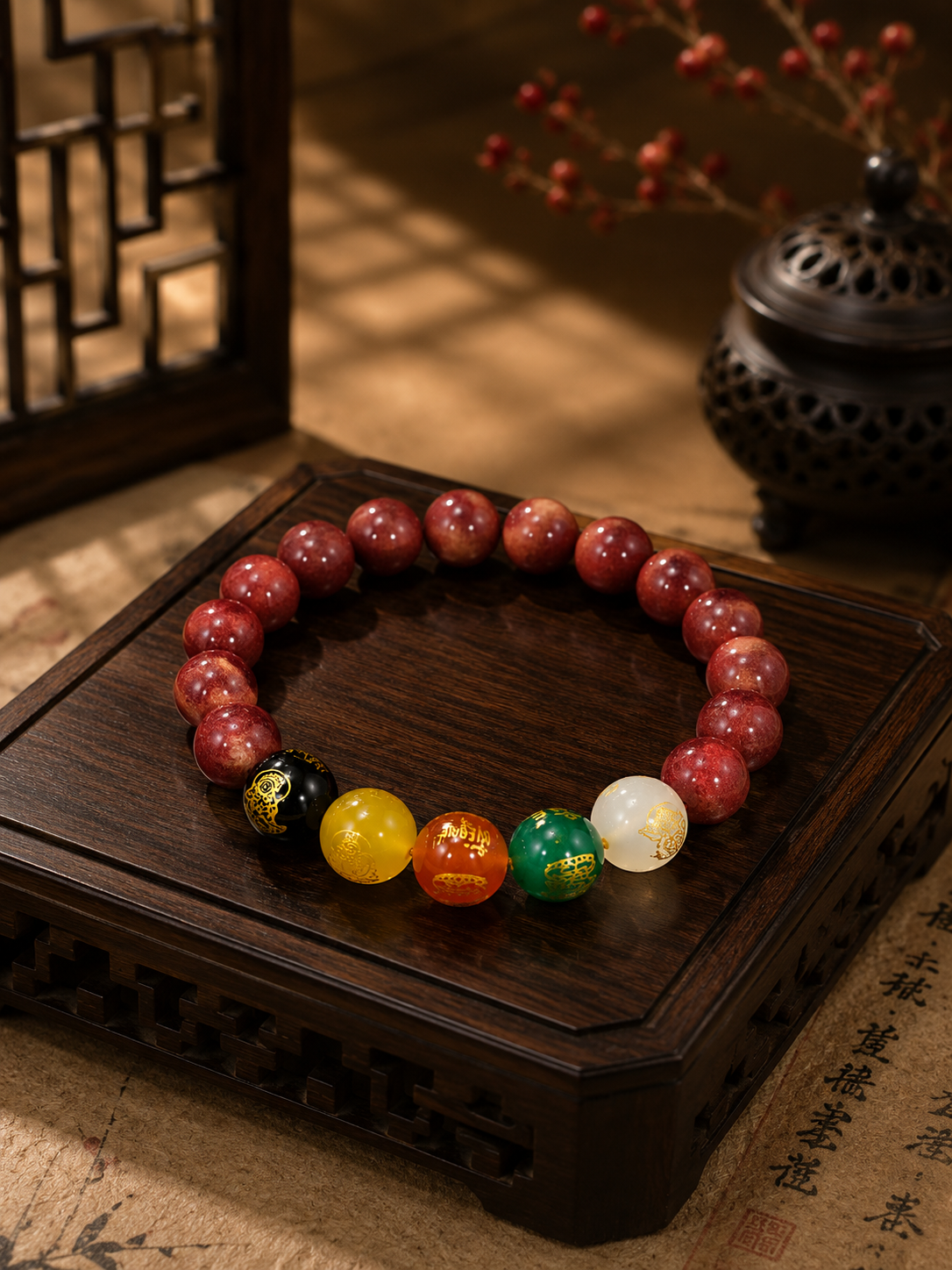 Five Wealth Gods·Cinnabar Bracelet