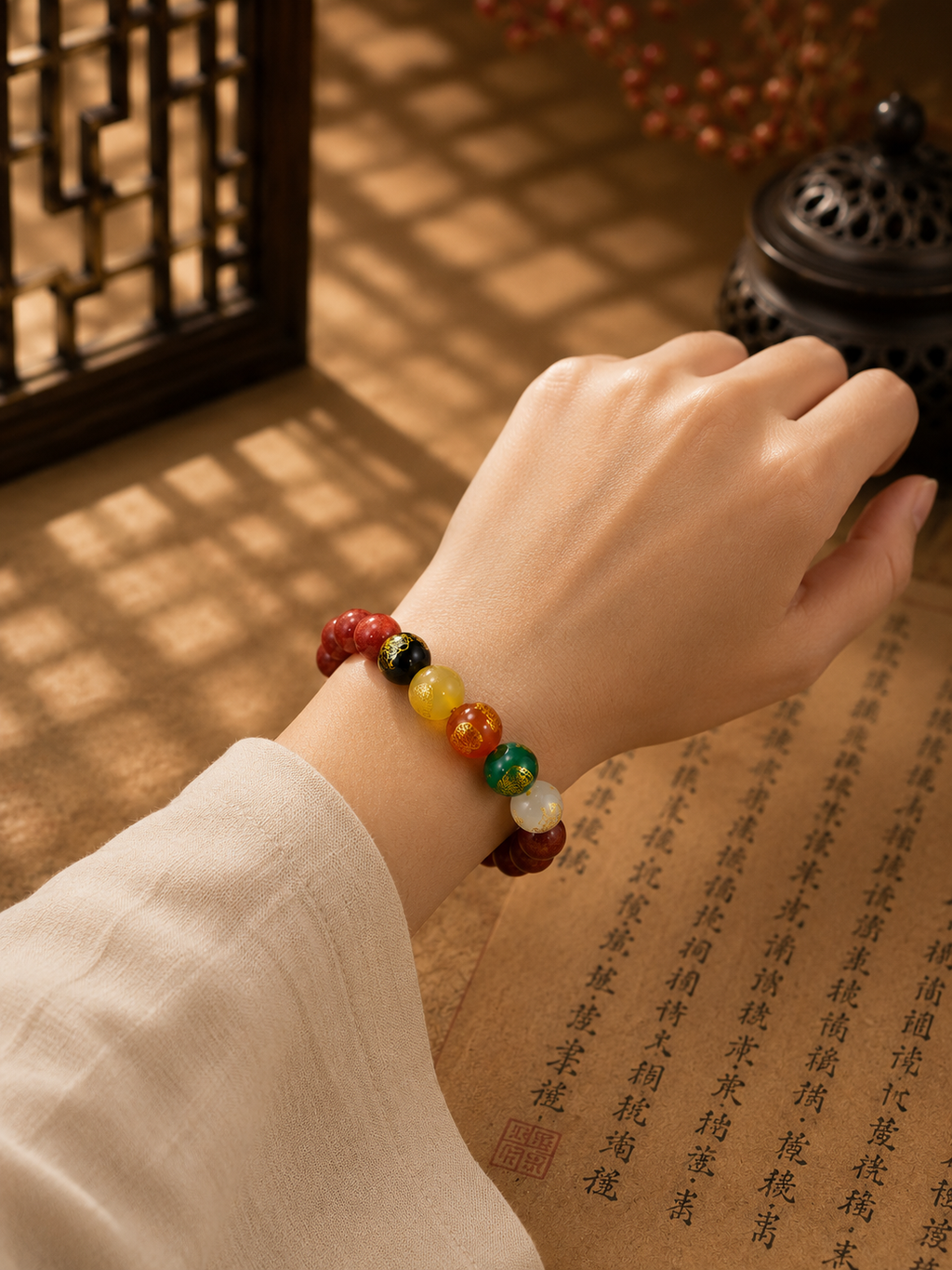Five Wealth Gods·Cinnabar Bracelet